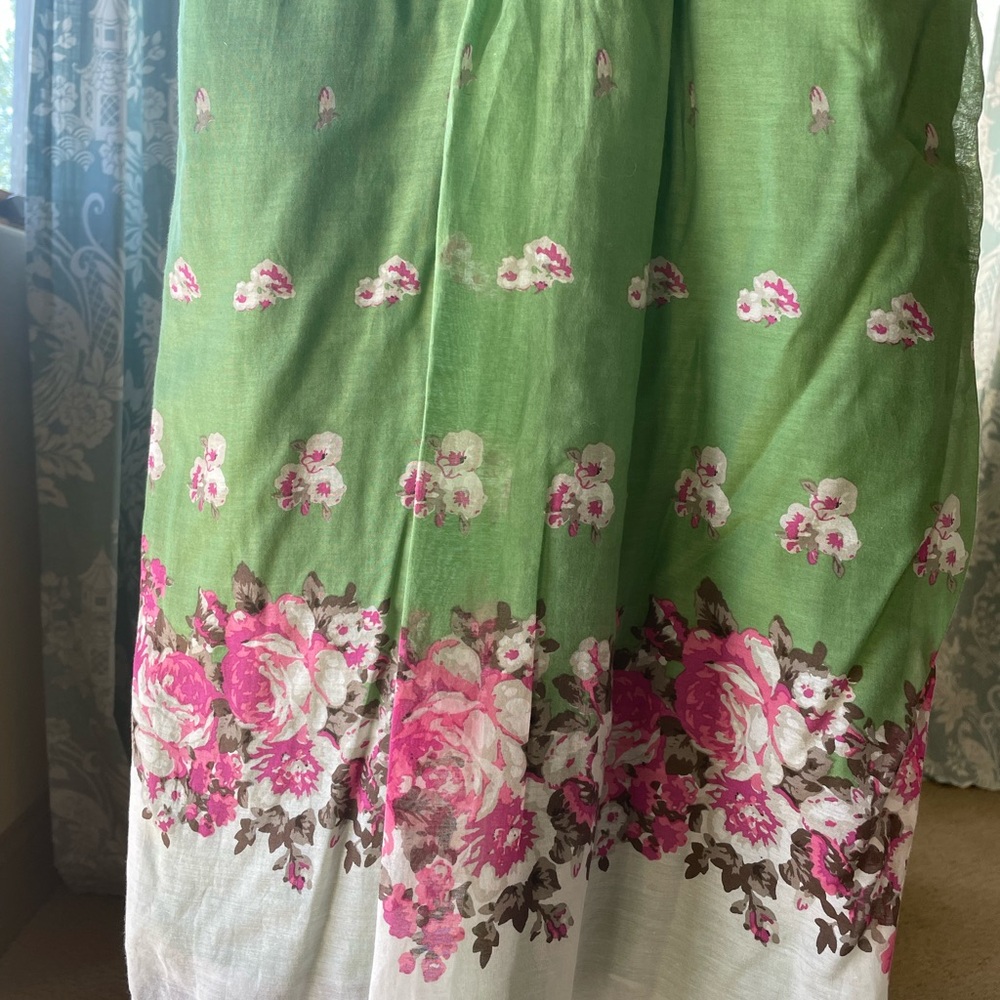 Vintage Max Studio silk blend green floral dress - Picture 5 of 12